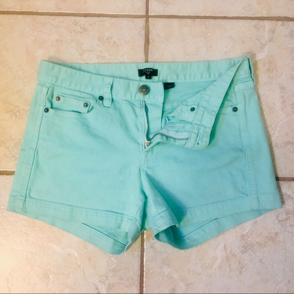 J. CREW Garment-Dyed Denim Short - Turquoise - 4